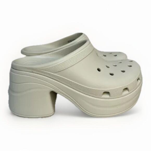 Women's Cream Platform Clogs - Picture 1 of 6